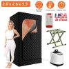 2.6x 2.6x 5.9FTPortable Sauna Tent 1 Person Steam Sauna for Home with 3L/1200W Steamer Folding Chair Remote Control 9 Steam Output Levels 5-95Mins Tim