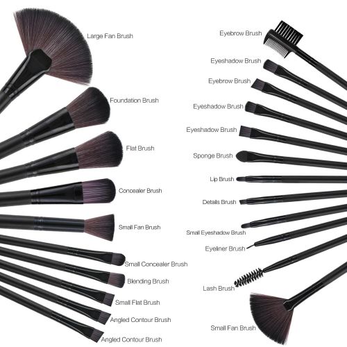 22 Piece Makeup Brush Set; Professional Black Foundation Eyeshadow Brush with Storage Bag for Girls 22 Piece Makeup Brush Set; Professional Black Foundation Eyeshadow Brush with Storage Bag for Girls