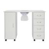 MDF Single Door 4 Drawers With Fan White Nail Table