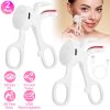 Heated Eyelash Curler Electric USB Rechargeable Eyelash Curler Anti-Burn Compact with Comb Heat up Fast Within 8S for All Eye Shapes for Women Make Up