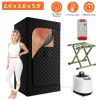 2.6x 2.6x 5.9FTPortable Sauna Tent 1 Person Steam Sauna for Home with 3L/1200W Steamer Folding Chair Remote Control 9 Steam Output Levels 5-95Mins Tim