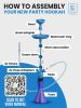Blue 4 Hose Hookah Set with Everything Portable good for traveling