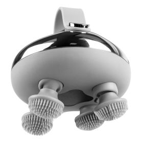 Electric Scalp Massager Rechargeable Head Mssager IPX7 Waterproof Dog Cat Massager with Red Light 3 Modes 3 Types of Massage Claws for Men Women Elder (Option: Silver)