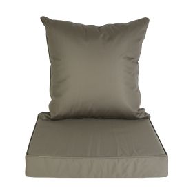 Outdoor Seat Cushion Set Waterproof Patio Furniture Cushion and Back Pillow Fade Resistant Deep Seat Set Chair Pad with Removable Cover for Chair Sofa (Option: DarkGrey)