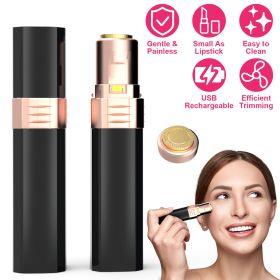 Flawless Facial Hair Remover Painless Facial Hair Epilator USB Rechargeable Women\'s Face Shaver with LED Light for Lip Chin Arms (Option: Black)
