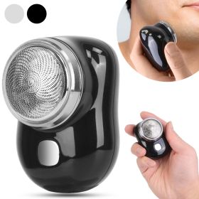 Electric Razor for Men Mini Shaver Portable Pocket Size Shaver USB Rechargeable Dry Usage for Home Travel Office (Option: Black)
