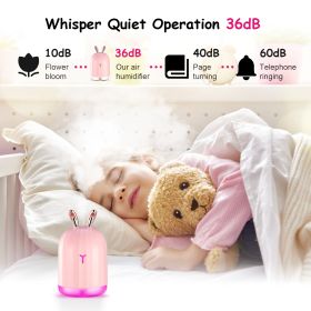 220ml Cool Mist Humidifier Ultrasonic Air Diffuser Atomizer w/7 Color Breathing Lights  Auto Off Office Home Yoga (Option: Rabbit)