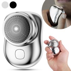 Electric Razor for Men Mini Shaver Portable Pocket Size Shaver USB Rechargeable Dry Usage for Home Travel Office (Option: Silver)