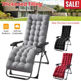 71x22in Chaise Lounger Cushion Recliner Rocking Chair Sofa Mat Deck Chair Cushion (Option: Plus_Grey)
