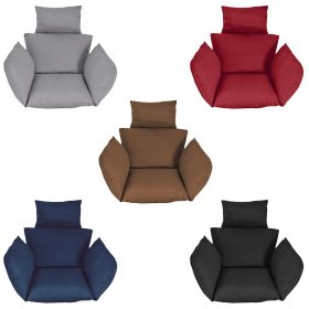 Egg Chair Cushion Hanging Basket Seat Cushion Thicken Soft Egg Swing Chair Pad Hanging Egg Chair Cushion with Headrest (Option: Grey)