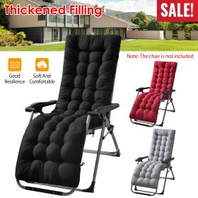 71x22in Chaise Lounger Cushion Recliner Rocking Chair Sofa Mat Deck Chair Cushion (Option: Plus_Black)