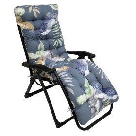 67x22in Chaise Lounger Cushion Recliner Rocking Chair Sofa Mat Deck Chair Cushion (Option: Blue_MultiLeaf)