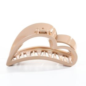 Plastic Fashion Hair Grab Classic Love Hair Clip Trend Hair Accessories (Color: Khaki)