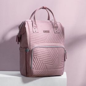 Sunveno Fashion Diaper Bag Backpack Quilted Large Mum Maternity Nursing Bag Travel Backpack Stroller Baby Bag Nappy Baby Care (Color: PINK)
